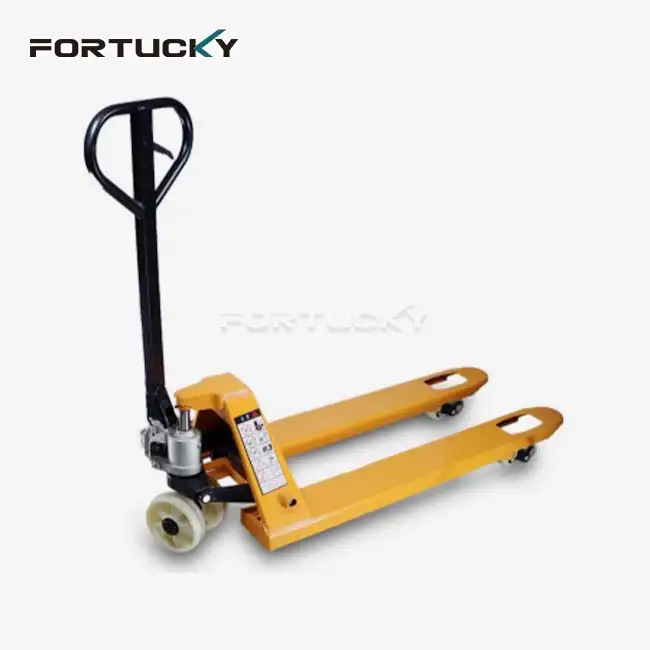 A high-lift pallet truck is a warehouse must